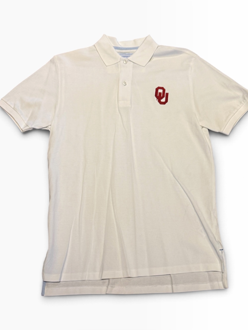 OU University of Oklahoma White Mens Small Polo by Southern Tide